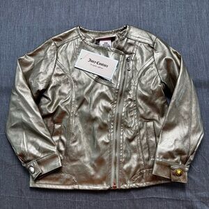 NWT Juicy Couture Girls Gold Jacket 24 Months Lightweight Front Zipper NEW